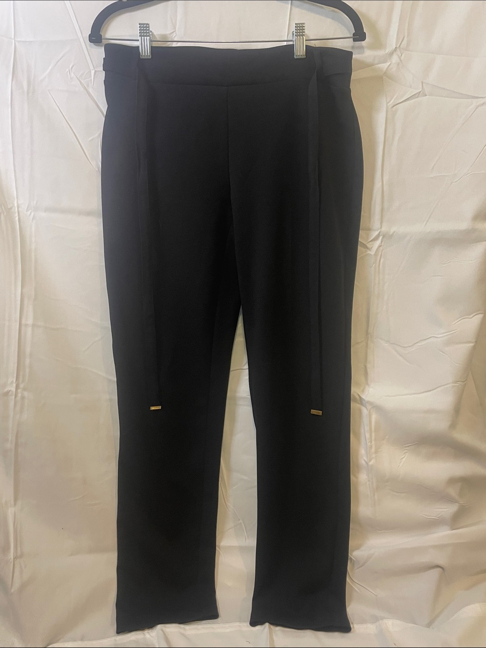 NYCC Black Dress Pull-On Straight Pants with Drawstring